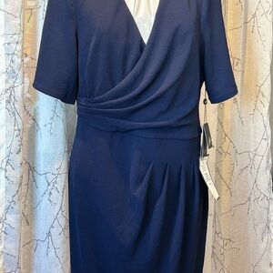 Adrianna Papell Deep Blue Midi Dress